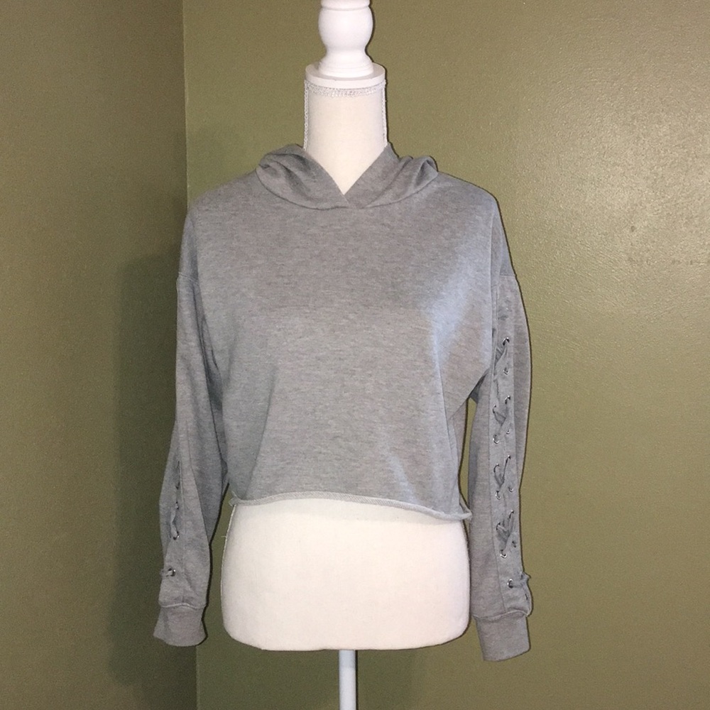 Rue 21 Crop Top Gray  Hoodie Junior’s Size Small